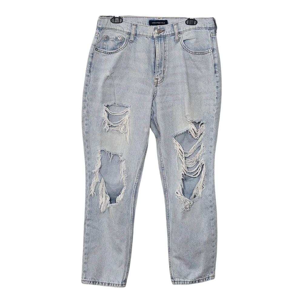 Aeropostale Light Blue High Rise Ripped Jeans‎